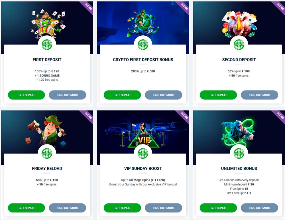 20Bet casino bonuses