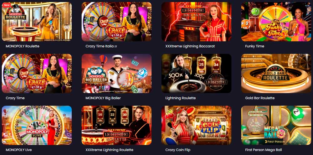 Evolution live game shows