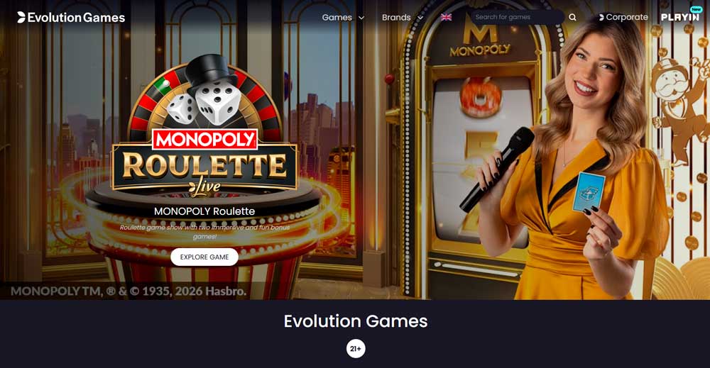 Evolution Games homepage
