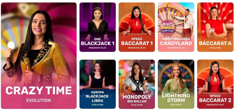 TonyBet Live Show Games