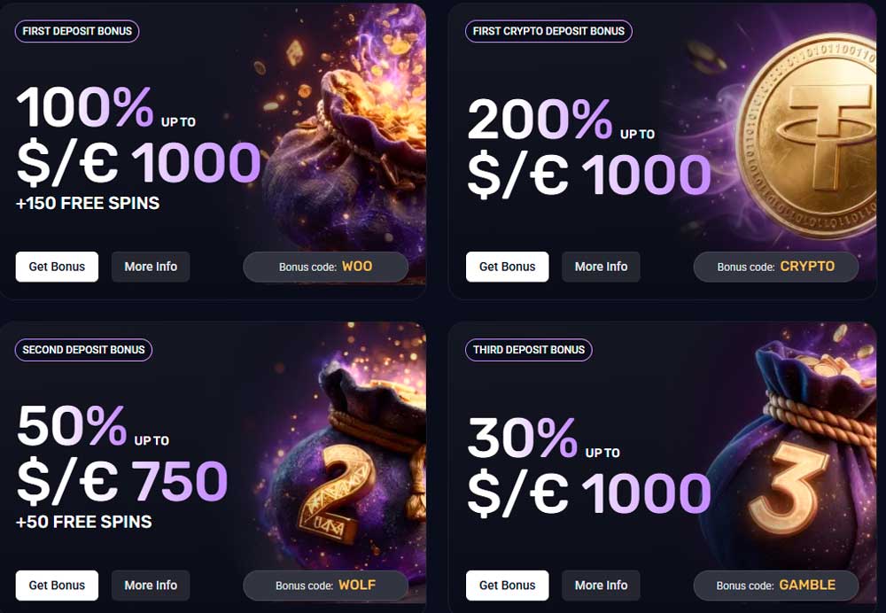Woo Casino bonuses